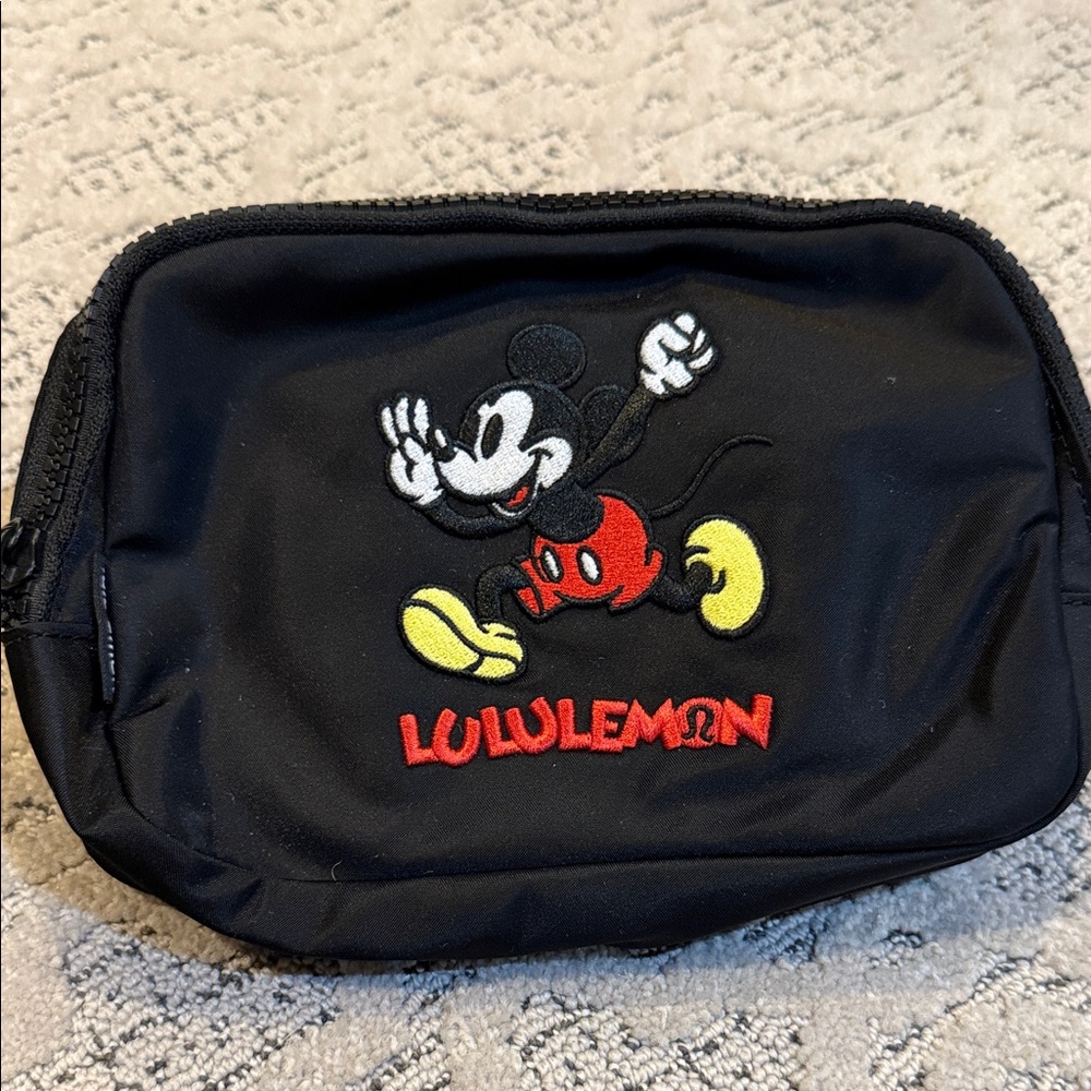 lululemon NWT  Black Belt Bag with Mickey Mouse Design